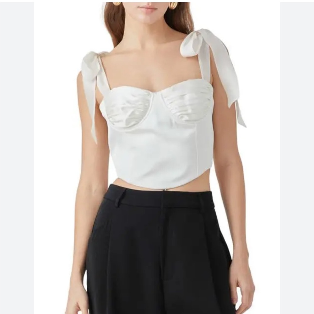 Endless Rose L white  Satin Top bows for straps